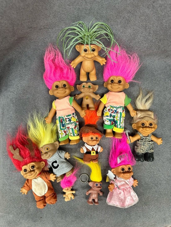 Vintage Other - Vintage troll dolls 11 piece lot